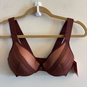 Spanx BRA-LLELUJAH Illusion Lace Full Coverage Bra Champagne Beige Sz 34C NEW